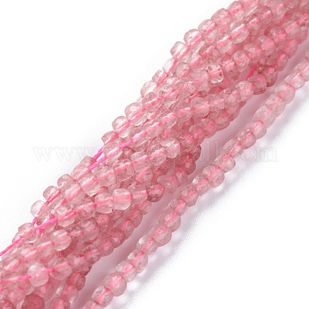 Fragola naturale perle di quarzo fili G-A026-B08-2mm-1