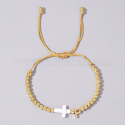 Плетеные браслеты из латуни и натуральных ракушек для женщин UD0846-16-1