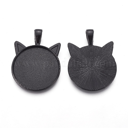 Supports de cabochon pendentif oreilles de chaton en alliage X-PALLOY-WH0049-04B-1