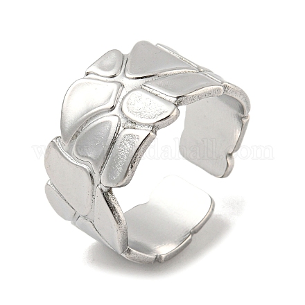 304 anello a polsino aperto in acciaio inossidabile RJEW-C067-16P-1