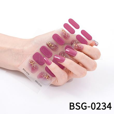 Pegatinas de uñas de cubierta completa de arte de uñas MRMJ-YWC0001-BSG-0234-1