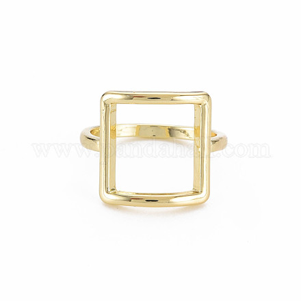 Hollow Rectangle Rack Plating Alloy Wide Band Rings RJEW-Q163-016-RS-1