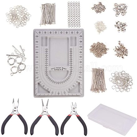 PandaHall Elite 17 Kinds Jewelry Making Supplies Kit with Bead Design Board TOOL-PH0016-52-1
