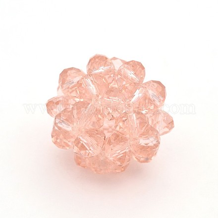 Transparent Glass Crystal Round Woven Beads GLAA-A034-10mm-A10-1