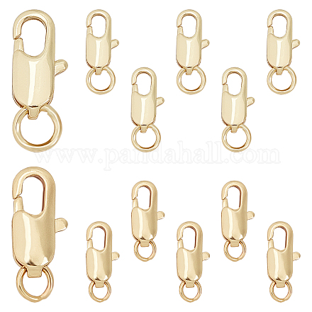 SUNNYCLUE 1 Box 12Pcs 2 Sizes 18K Gold Plated Lobster Claw Clasp with Open Jump Ring Necklace Lobster Clasps Jewellery Findings for Beginners DIY Necklace Jewelry Making Supplies KK-SC0002-26-1