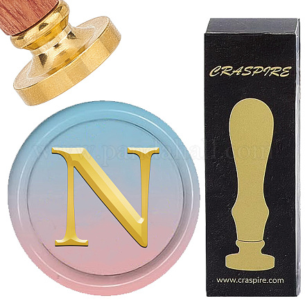 Латунная восковая печать с деревянной ручкой AJEW-WH0412-0309-1