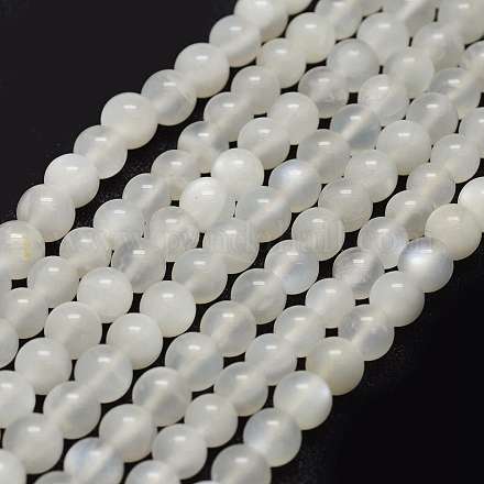 Natürlichen weißen Mondstein Perlen Stränge X-G-P335-04-4mm-1