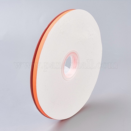 ポリエステルグログランリボン  オレンジ  1/4インチ（6mm）  約100ヤード/ロール（91.44メートル/ロール） OCOR-WH0031-A04-1