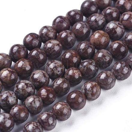 Natural Snowflake Obsidian Beads Strands G-G697-F04-4mm-1