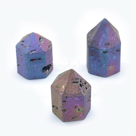 Decoraciones de exhibición de hogar de cuarzo geode druzy electrochapado natural G-P382-D01-1