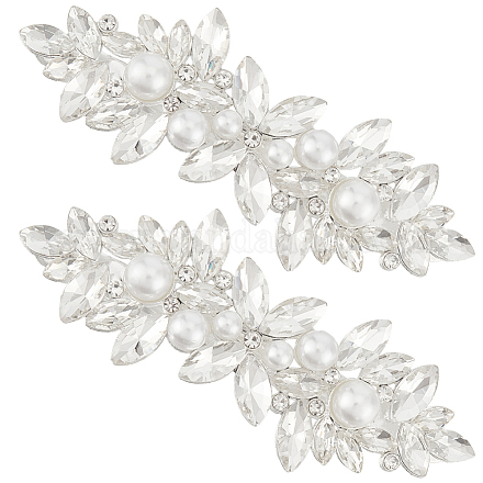 2 шт. заколки для волос из сплава со стеклянными стразами OHAR-BBC0001-01-1