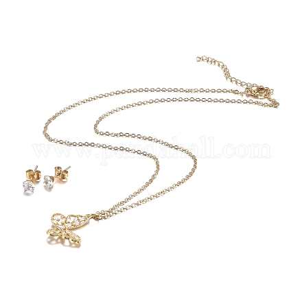 Kits de bijoux avec strass en 304 acier inoxydable SJEW-H301-05G-1