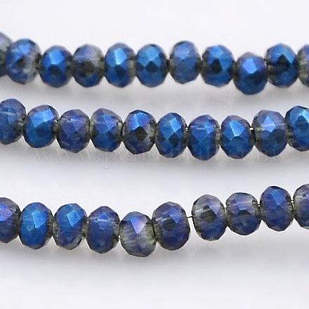 Chapelets de perles en rondelles facettées en verre plaqué plein d'arc-en-ciel GLAA-A024A-FR03-1