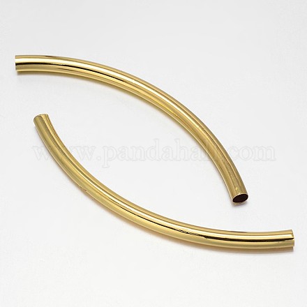 Curved Rack Plating Brass Tube Beads KK-L104-01G-1