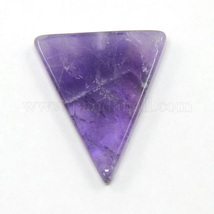 Triangle Gemstone Natural Amethyst Pendants G-D590-02-1