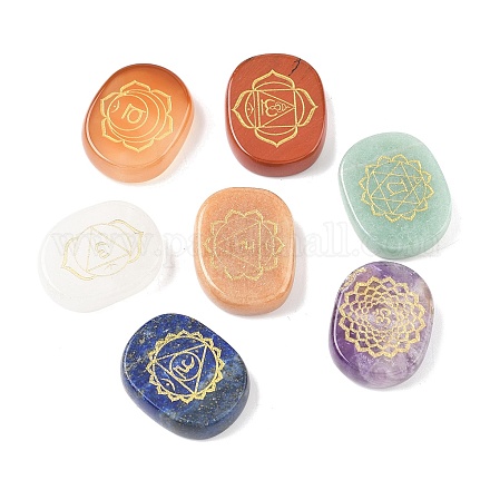 7 шт. 7 стиля чакра натуральные смешанные драгоценные камни дисплей украшения G-F786-01-1