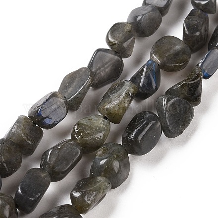 Brins de perles de larvikite naturelles G-A208-08-1
