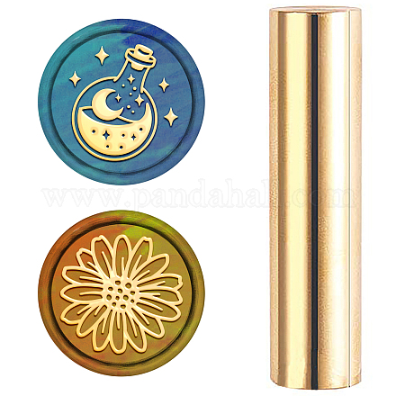 CRASPIRE Wax Seal Stamp 2 Sides Mini Brass Column Sealing Stamp 15mm for Wedding Invitation Decoration Birthday Greeting Cards Gift Scrapbooking (daisy & magic bottle) DIY-WH0308-06O-1
