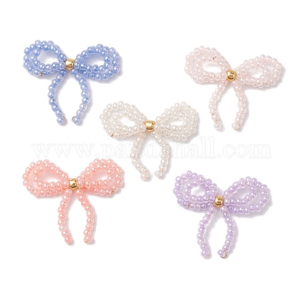 Бабочка из латуни со стеклянными кабошонами PALLOY-JF02869-1