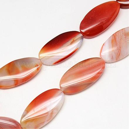 Natural Striped Agate/Banded Agate Bead Strands G-Q468-37-1
