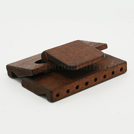 木製の留め金  ココナッツブラウン  58x47x12mm  穴：2mm WOOD-D009-1