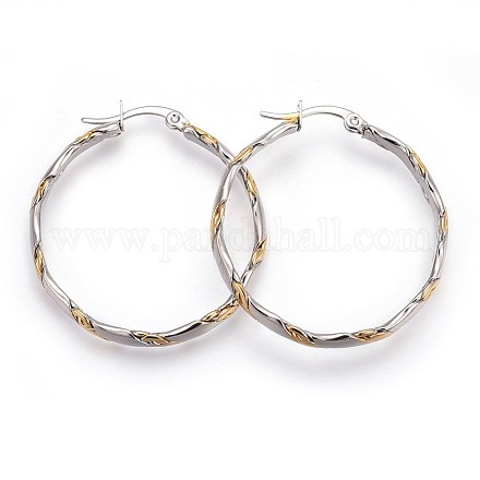 304 Stainless Steel Hoop Earrings EJEW-P173-09GP-1
