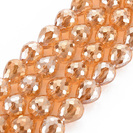 Chapelets de perles en verre transparent électrolytique&nbsp;EGLA-T008-024-B01-1