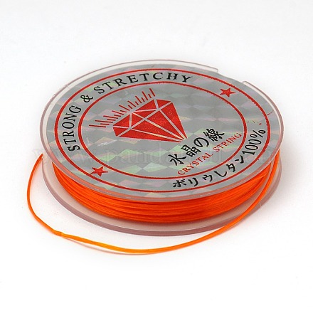 フラット弾性クリスタルストリング  紐コードの水晶の線  ダークオレンジ  0.8mm  約10.93ヤード（10m）/ロール EW-F001-05-1