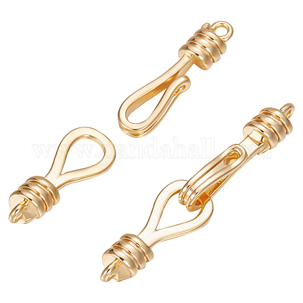 Beebeecraft 1 Box 10pcs S Hook Clasps 18K Gold Plated S-Shaped Hook Connectors Wire Hanger Findings for DIY Jewelry Necklace Bracelet Making KK-BBC0005-60-1