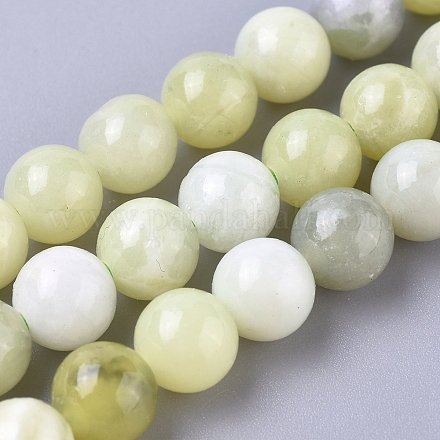Brins de perles de jade de Sinkiang naturel X-G-L538-036-6mm-1
