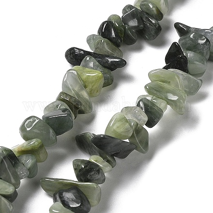 Chapelets de perles en quartz rutile vert naturel G-M205-81-1