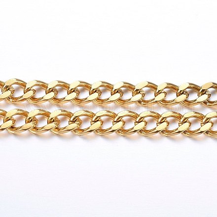 Vacuum Plating 304 Stainless Steel Cuban Link Chains CHS-H020-06G-1