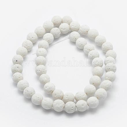 Brins de perles de pierre de lave naturelle G-F531-6mm-G17-1