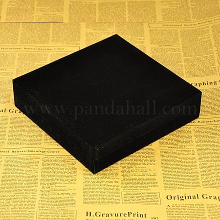 ベルベットのネックレスボックス  アクセサリー箱  長方形  ブラック  200x195mm VBOX-E003-3-1