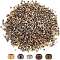 2500Pcs 5 Colors Brass Crimp Beads, Rondelle, Mixed Color, 1x2mm, Hole: 1mm, 500pcs/color