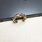 Alloy with Natural Labradorite Round Beaded Cuff Rings, Golden, Inner Diameter: Adjustable