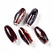 Handmade Porcelain Beads, Fancy Antique Glazed Porcelain, Oval, Dark Red, 30~32x12~13.5mm, Hole: 2~3.5mm