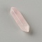 Faceted No Hole Natural Rose Quartz Double Terminated Points, For Wire Wrapped Pendants Making, 31x8x8.5mm