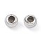 925 Sterling Silver Beads, Cat Eye Beads, Corrugated Style Beads, Round, Platinum, 7.5x6.5mm, Hole: 2mm