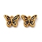 304 Stainless Steel Enamel Charms, Butterfly Charm, Golden, Black, 8.5x11x3mm, Hole: 0.7mm