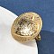 304 Stainless Steel Cuff Open Rings, Round, Statement Rings, Ion Plating(IP), Golden, 25mm, Inner Diameter: 17mm