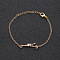 12 Constellations Alloy Rhinestone Link Bracelets, Cable Chain Bracelets for Women, with Star, Taurus, 6-3/4 inch(17cm)