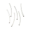 Tube Beads, Brass, Curved, Cadmium Free & Nickel Free & Lead Free, Silver, 25x2mm, Hole: 1mm