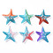 Resin Pendants, with Platinum Iron Loops, Gradient Color, Starfish, Mixed Color, 50~55x47~52x14mm, Hole: 2mm
