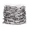 304 Stainless Steel Paperclip Chains, Drawn Elongated Cable Chains, Unwelded, with Plastic Spools, Stainless Steel Color, 16x6.6x1mm