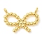Bowknot Rack Plating Brass Pendants, Long-Lasting Plated, Lead Free & Cadmium Free, Real 18K Gold Plated, 13x18x3mm, Hole: 1.2mm