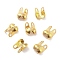 Rack Plating Brass Bead Tips, Cadmium Free & Lead Free, Golden, 7.5x4.5mm, Hole: 1mm and 1.6mm, Inner Diameter: 3.5mm