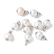 Brass with Natural Pearl Pendants, Rack Plating, Long-Lasting Plated, Cadmium Free & Lead Free, Platinum, 12x7~8x6.5~8mm, Hole: 2.5mm