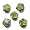 Handmade Porcelain Beads, Flower, Olive Drab, 14.5x15x6.5mm, Hole: 2mm