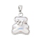Brass Resin Pendants, Rack Plating, Long-Lasting Plated, Cadmium Free & Lead Free, Bear Charms, Platinum, 15.5x12x7mm, Hole: 5x2.5mm